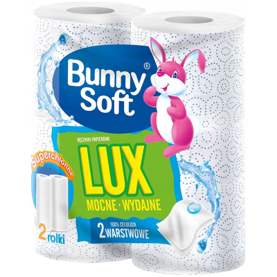 Паперові рушники Bunny Soft Lux 2 шари 2 рулони (5900704004524)