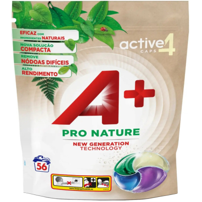 Капсули для прання A+ Pro Nature 4 в 1 56 шт. (8435495830788)