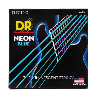 Струни для гітари DR Strings NEON Blue Electric - Light Heavy (09-46) (NBE-9/46)