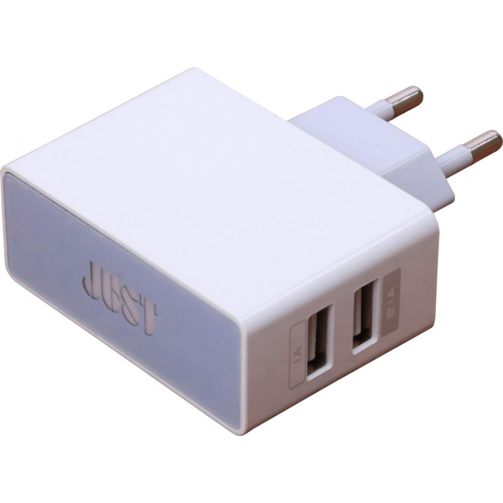 Зарядний пристрій Just Thunder Dual USB Wall Charger (2.1A/10W, 2*USB) (WCHRGR-THNDR-WHT)