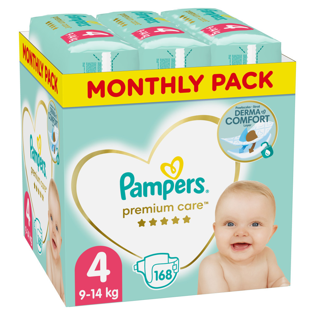 Підгузок Pampers Premium Care Maxi Розмір 4 (9-14 кг) 168 (8001090379511)