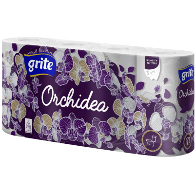 Туалетний папір Grite Orchidea 3 шари 8 рулонів (4770023348033)