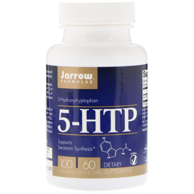 Амінокислота Jarrow Formulas 5-HTP (гідроксітріптофана), 100 мг, 60 вегетаріанських капсу (JRW-15043)