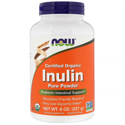 Пробіотики Now Foods Інулін, Certified Organic Inulin, порошок, 227 гр (NOW-02944)