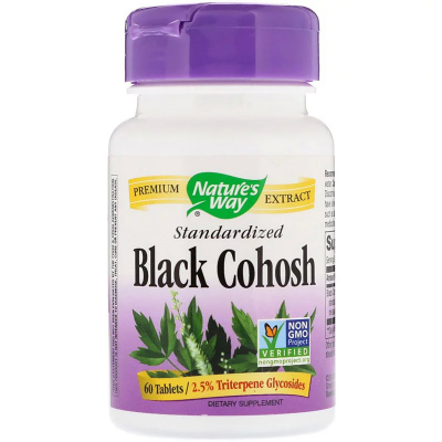 Трави Nature's Way Клопогон Стандартизований, Black Cohosh, 40 мг, 60 пігулок (NWY60600)