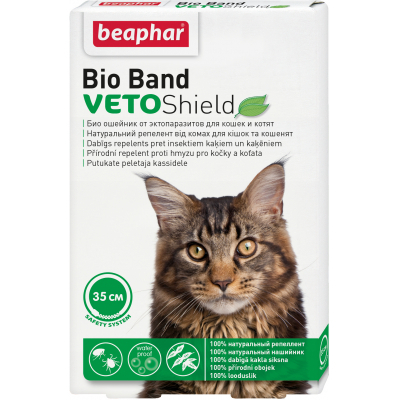 Нашийник для тварин Beaphar Bio Collar від бліх, кліщів і комарів для кішок 35 см (8711231106646)