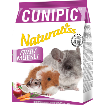 Ласощі для гризунів Cunipic Naturaliss Fruit для морських свинок, хом'яків та шиншил 60 г (8437013149907)