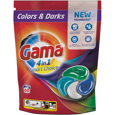 Капсули для прання Gama Color & Darks 4 в 1 для кольорової та темної білизни 60 шт. (8435495831310/8435495836759)