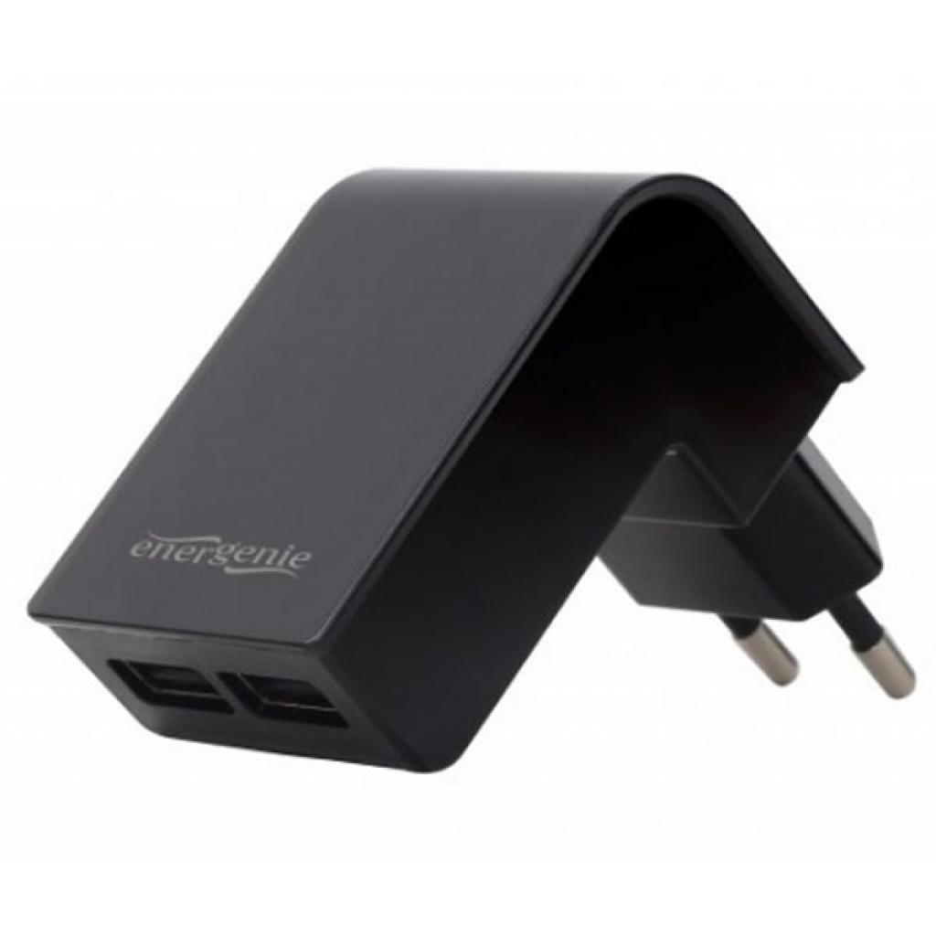 Зарядний пристрій EnerGenie USB 2.1A black (EG-U2C2A-02)