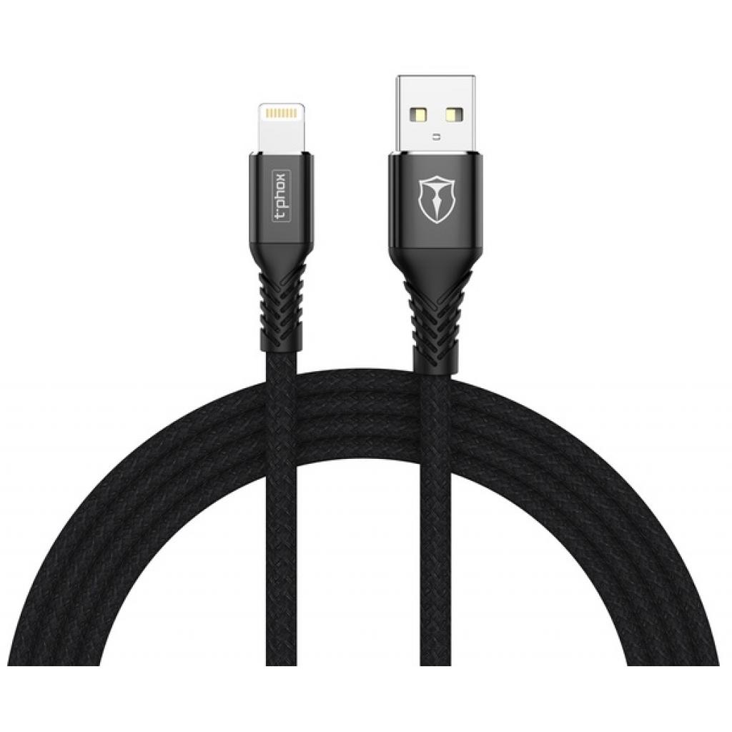 Дата кабель USB 2.0 AM to Lightning 2.0m Jagger T-L814 Black T-Phox (T-L814(2) black)