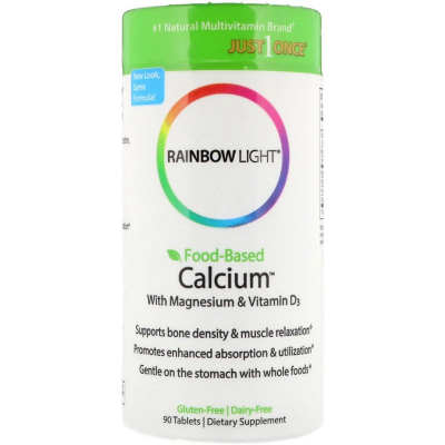 Вітамін Rainbow Light Кальцій з Магнієм і вітаміном D3, Food-Based Calcium with Ma (RLT-10951)