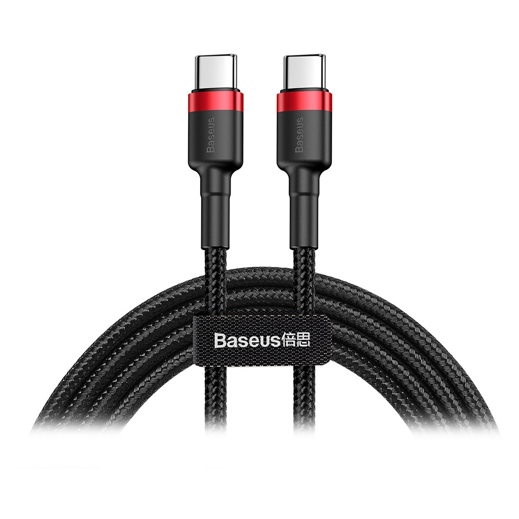 Дата кабель USB 3.1 Type-C to Type-C 2.0m 3A red-black Baseus (CATKLF-H91)