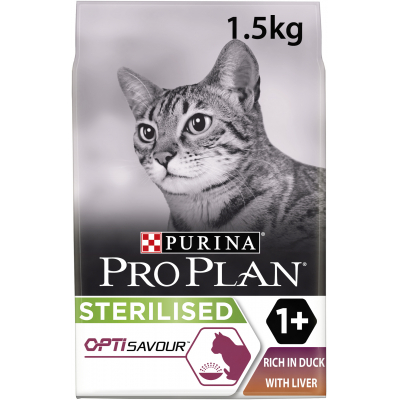 Сухий корм для кішок Purina Pro Plan для стерилізованих/кастрованих з качкою і печінкою 1.5 кг (7613036732369)