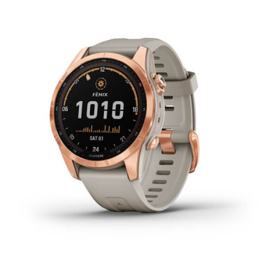 Смарт-годинник Garmin fenix 7S Sol,Rose Gold w/Light Sand Band, GPS (010-02539-11)