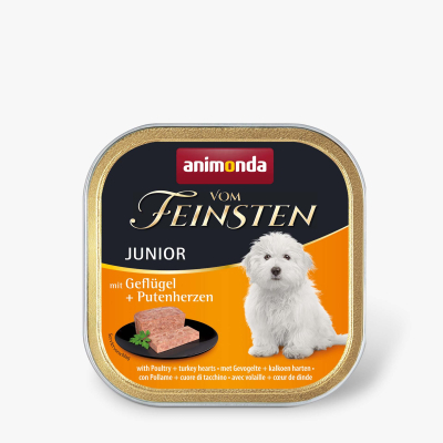 Консерви для собак Animonda Vom Feinsten Junior with Poultry + Turkey hearts 150 г (4017721826211)