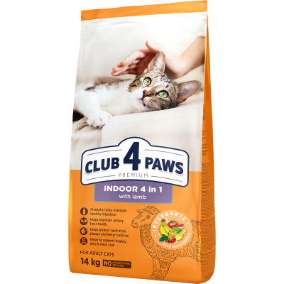 Сухий корм для кішок Club 4 Paws Premium що мешкають у приміщенні 