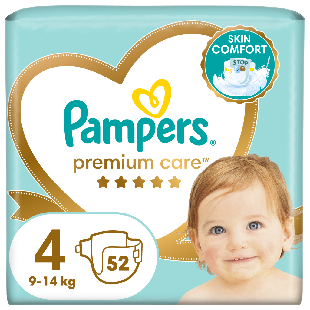 Підгузок Pampers Premium Care Maxi Розмір 4 (9-14 кг) 52 (4015400278818)