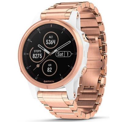 Смарт-годинник Garmin fenix 5S Plus, Sapphire, White with Rose Gold-tone Metal Ban (010-01987-11)