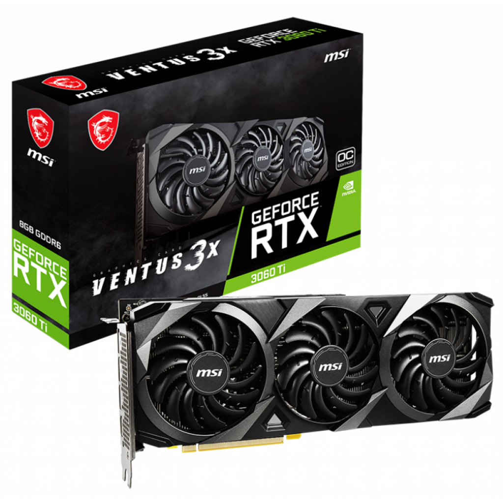 Відеокарта MSI GeForce RTX3060Ti 8Gb VENTUS 3X OC LHR (RTX 3060 Ti VENTUS 3X 8G OC LHR)