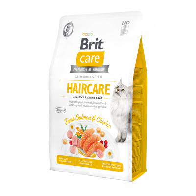 Сухий корм для кішок Brit Care Cat GF Haircare Healthy and Shiny Coat 2 кг (8595602540884)