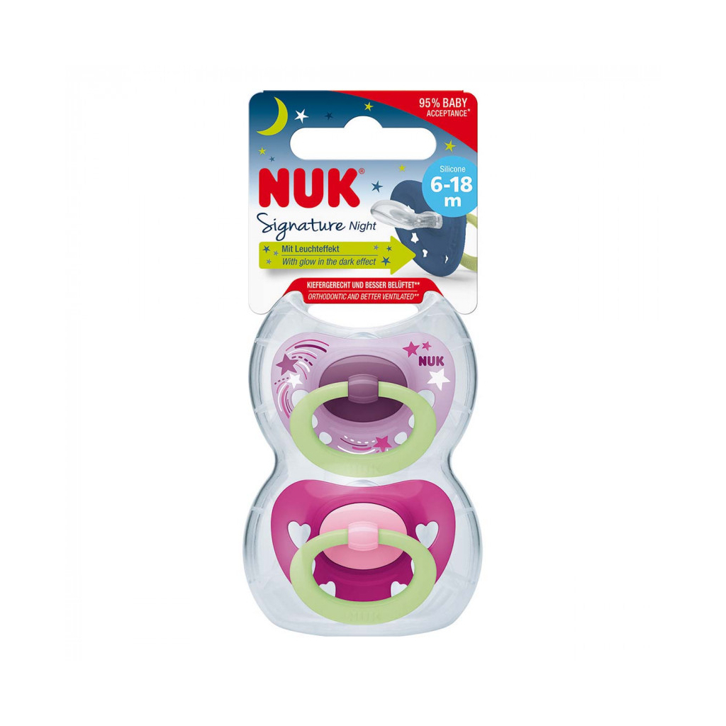 Пустушка Nuk Signature Night Girl +6-18 міс. 2 шт (3952405)