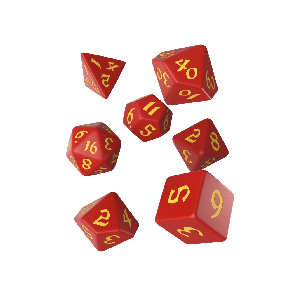 Набір кубиків для настільних ігор Q-Workshop Classic Runic Red yellow Dice Set (7 шт) (SCLR23)