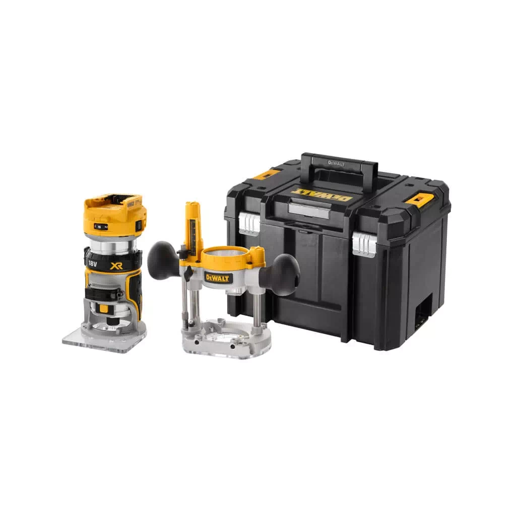 Фрезер DeWALT 18В XR Li-lon, безщітковий, 16000-25500об/хв, цанга 6-8мм, TSTAK (без АКБ та ЗП) (DCW604NT)