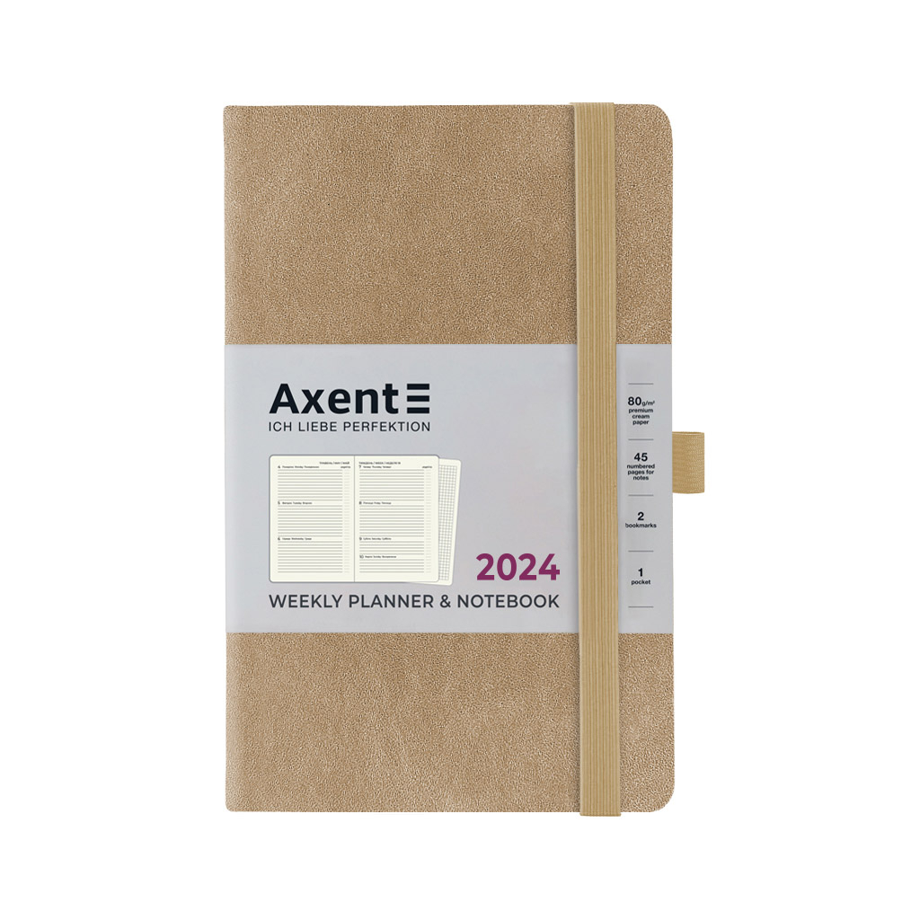 Тижневик Axent 2024 Partner Soft Nuba 125 х 195, мигдалевий (8517-24-59-A)