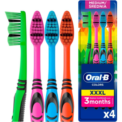 Зубна щітка Oral-B Colors Середньої жорсткості 4 шт. (8001090675521)