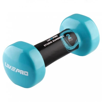 Гантель LivePro Studio Dumbbell LP8076-2 вініл блакитний Уні 2кг (2020301000040)