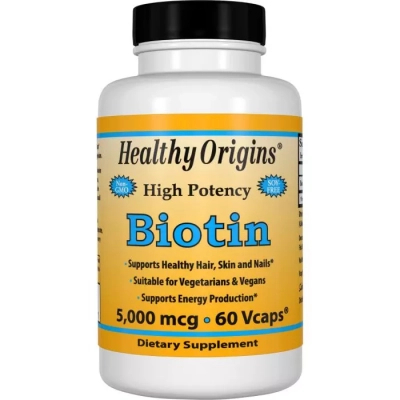 Вітамін Healthy Origins Біотин (В7) 5000мкг, 60 гелевих капсул (HO25103)