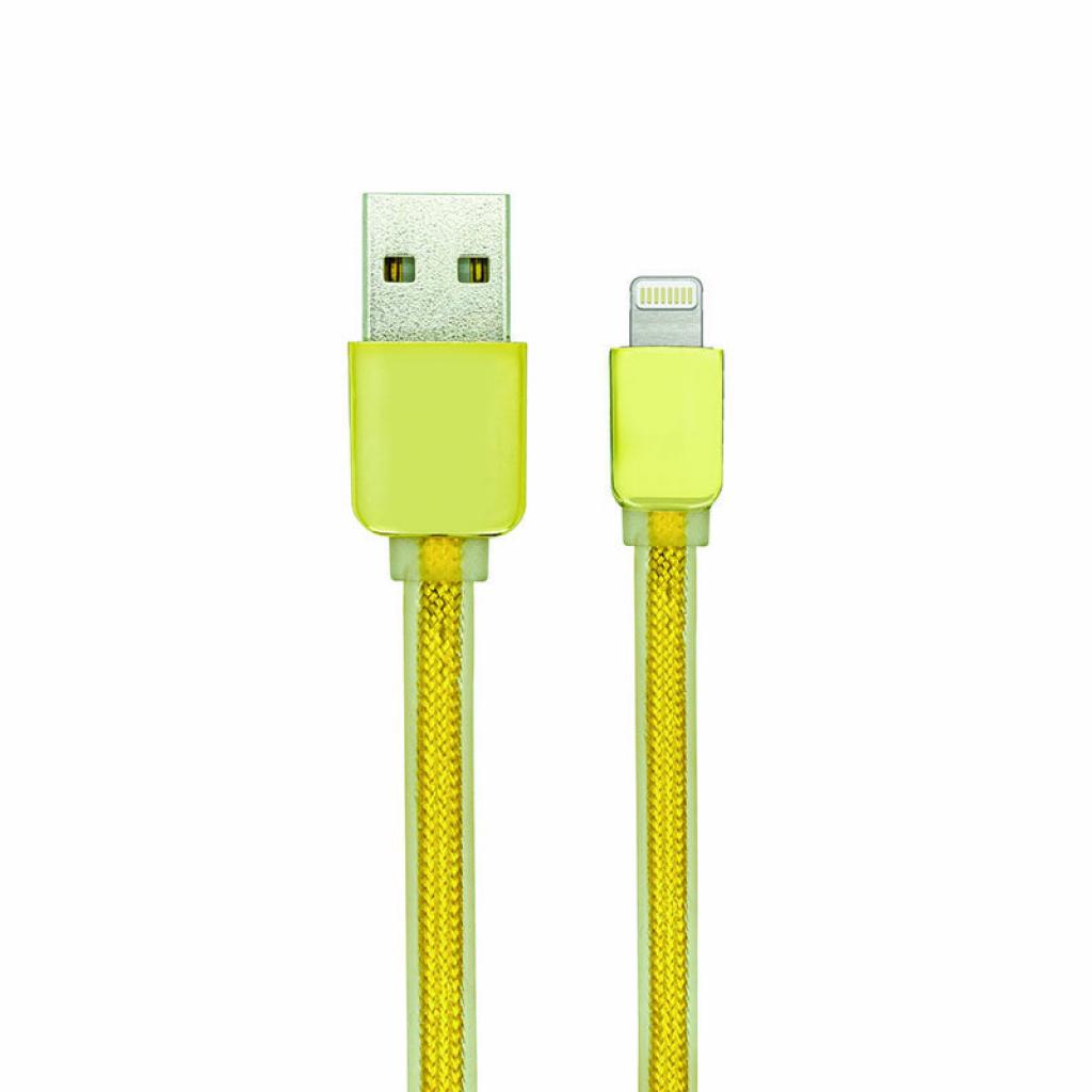 Дата кабель USB 2.0 AM to Lightning 1.0m Nylon Seria Gold Gelius (40399)