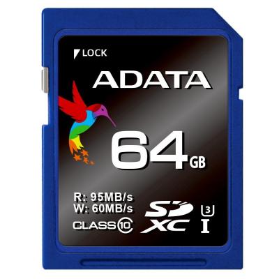 Карта пам'яті ADATA 64GB SDXC class 10 UHS-I U3 (ASDX64GUI3CL10-R)