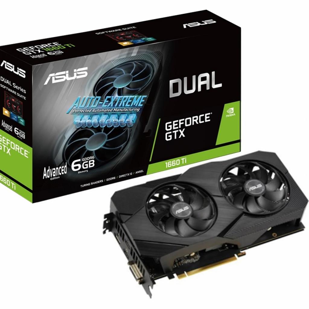 Відеокарта ASUS GeForce GTX1660 Ti 6144Mb DUAL Advanced EVO (DUAL-GTX1660TI-A6G-EVO)