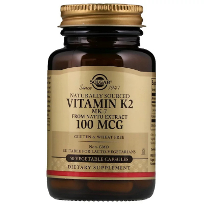 Вітамін Solgar Натуральний Вітамін К2, Naturally Sourced Vitamin K2, 100 мк (SOL-03603)