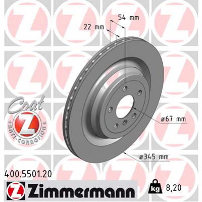 Гальмівний диск ZIMMERMANN 400.5501.20