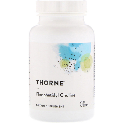 Трави Thorne Research Фосфатидилхолін, Phosphatidyl Choline, 60 гелевих капсул (THR-60501)