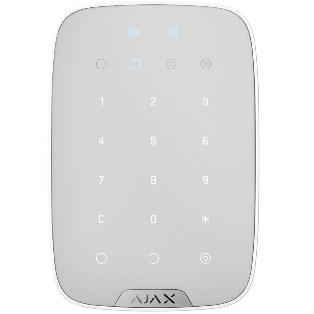 Клавіатура до охоронної системи Ajax KeyPad Plus White (KeyPad Plus/White)