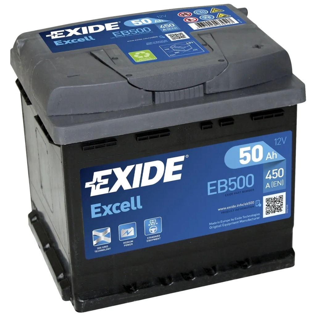 Акумулятор автомобільний EXIDE EXCELL 50A (EB500)