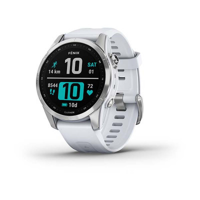 Смарт-годинник Garmin fenix 7S Stainless Steel w/Whitestone Band, GPS (010-02539-03)