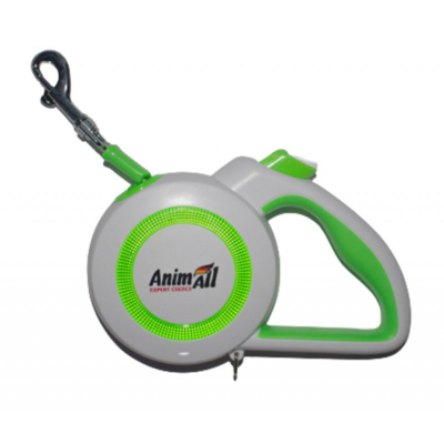 Повідок для собак AnimAll Reflector MS7110-5M M до 25 кг 5 м (салатово-білий) (4820224500515)