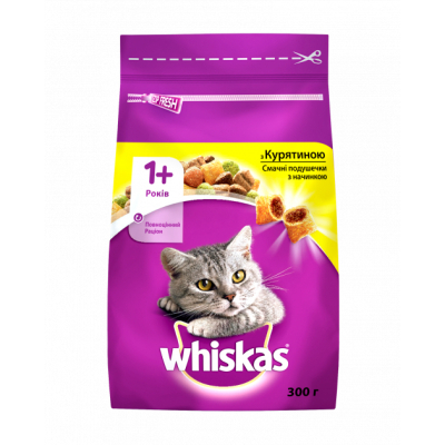 Сухий корм для кішок Whiskas з куркою 300 г (5998749144039)