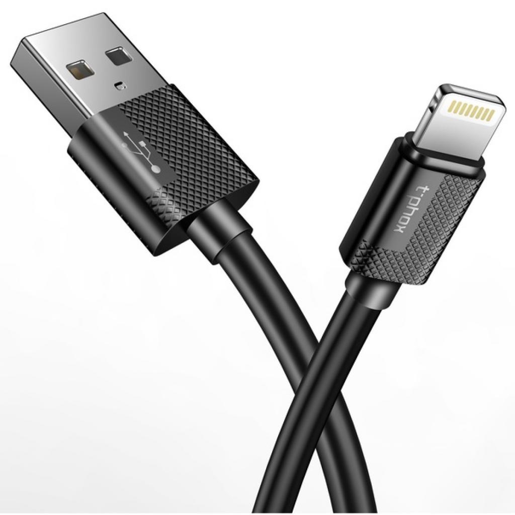 Дата кабель USB 2.0 AM to Lightning 0.3m Nets T-L801 Black T-Phox (T-L801(0.3) Black)