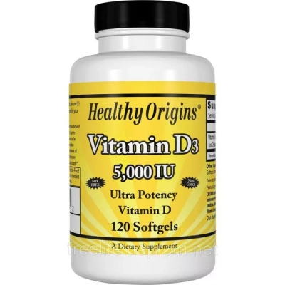 Вітамін Healthy Origins Вітамін D3, Vitamin D3, 5000 IU, 120 капсул (HO15334)