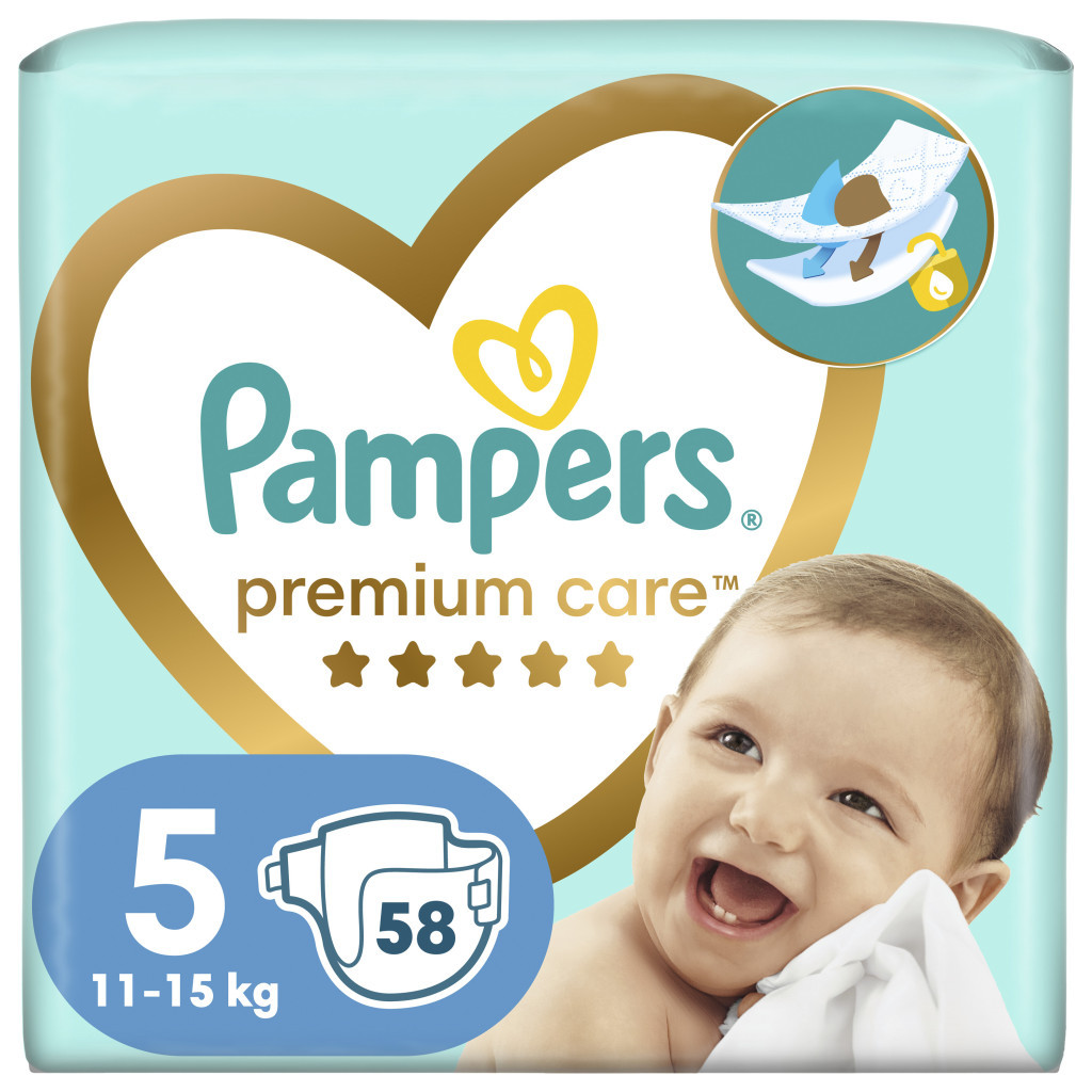 Підгузок Pampers Premium Care Junior Розмір 5 (11-16 кг) 58 шт (8001841104997)