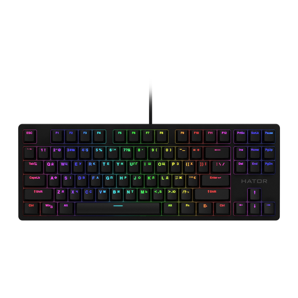 Клавіатура Hator Rockfall TKL Mecha Pink USB Black (HTK-621)