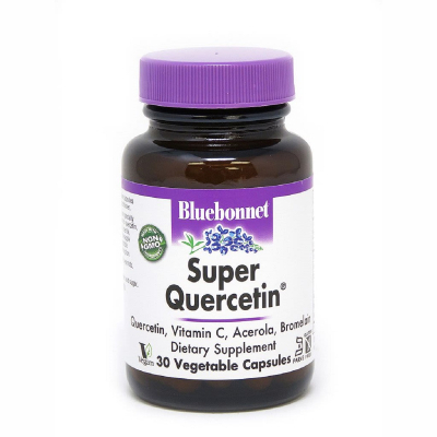 Вітамінно-мінеральний комплекс Bluebonnet Nutrition Кверцетин, Super Quercetin, 30 вегетаріанських капсул (BLB-00550)