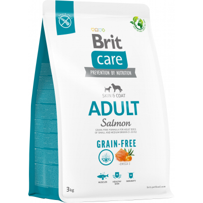 Сухий корм для собак Brit Care Dog Grain-free Adult для малих і середніх порід з лососем 3 кг (8595602558841)