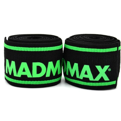 Бинт для спорту MadMax MFA-299 для колін Non slide slip knee wraps 2.0m Black/Green (MFA-299-U)