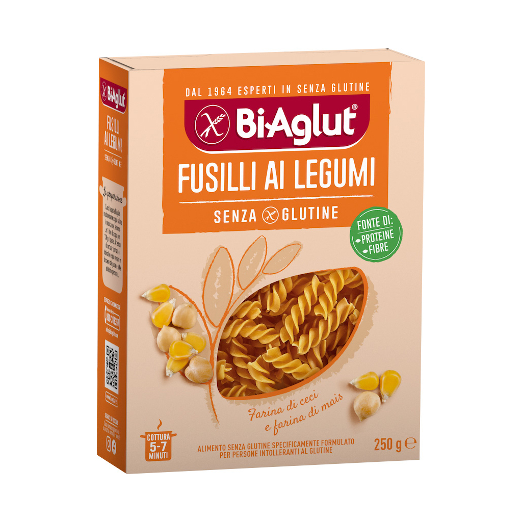 Макарони BiAglut Fusilli Legumi безглютенові з нуту 250 г (1136508)